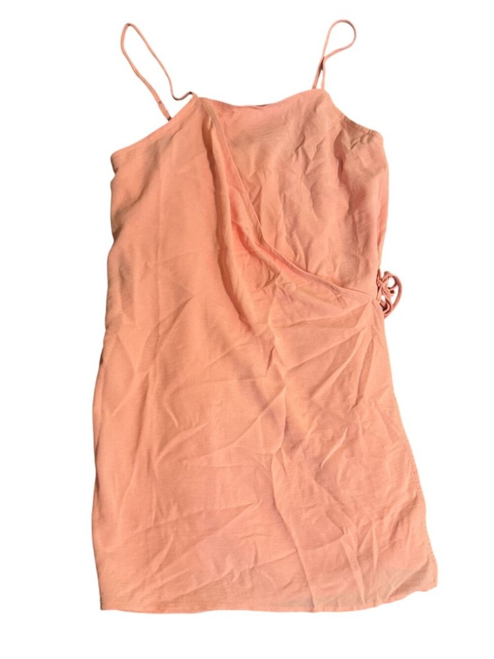 BP. Peach Wrap Dress XXS 100% Cotton Sleeveless Mini With Adjustable Straps